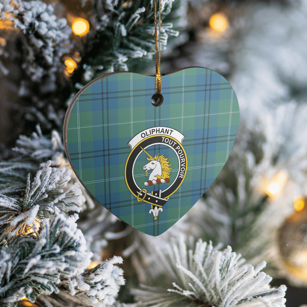 Clan Oliphant Ancient Tartan Crest Heart Ceramic Ornament IW76 Oliphant Ancient Tartan Tartan Christmas   