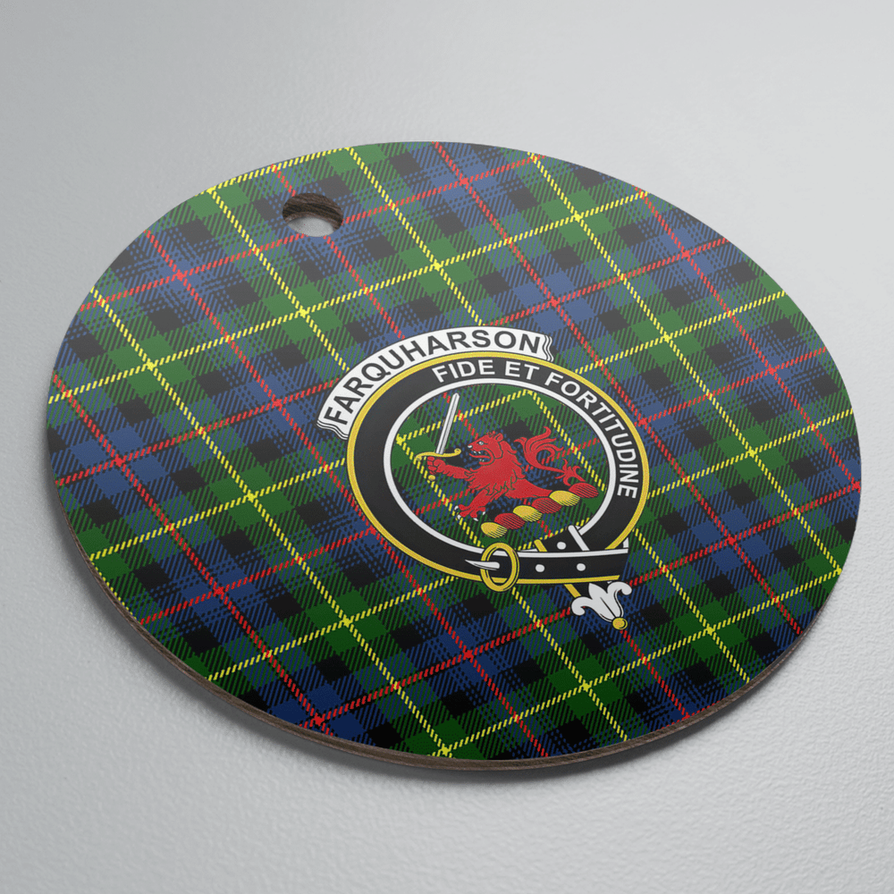 Clan Farquharson Modern Tartan Crest Round Ceramic Ornament KL17 Farquharson Modern Tartan Tartan Christmas   