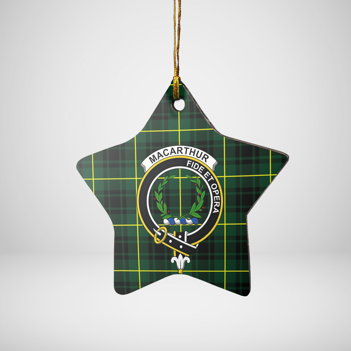 Clan MacArthur Modern Tartan Crest Star Ceramic Ornament DA49 MacArthur Modern Tartan Tartan Christmas   