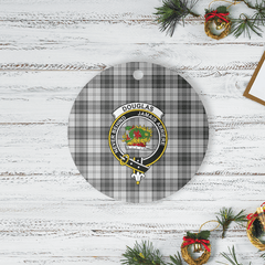 Clan Douglas Grey Modern Tartan Crest Round Ceramic Ornament PX14 Douglas Grey Modern Tartan Tartan Christmas   