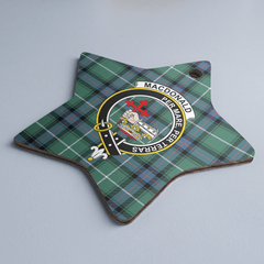 Clan MacDonald of the Isles Hunting Ancient Tartan Crest Star Ceramic Ornament KC37 MacDonald of the Isles Hunting Ancient Tartan Tartan Christmas   