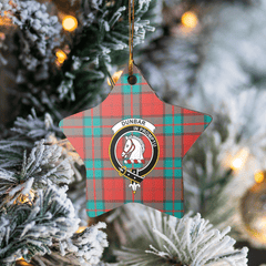 Clan Dunbar Ancient Tartan Crest Star Ceramic Ornament QR10 Dunbar Ancient Tartan Tartan Christmas   
