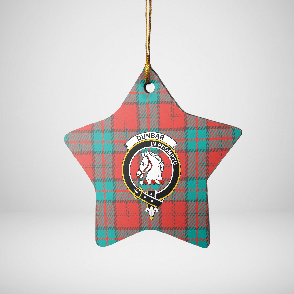Clan Dunbar Ancient Tartan Crest Star Ceramic Ornament QR10 Dunbar Ancient Tartan Tartan Christmas   