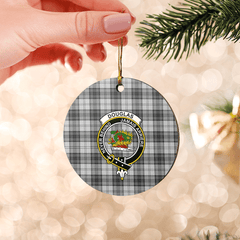 Clan Douglas Grey Modern Tartan Crest Round Ceramic Ornament PX14 Douglas Grey Modern Tartan Tartan Christmas   