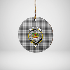 Clan Douglas Grey Modern Tartan Crest Round Ceramic Ornament PX14 Douglas Grey Modern Tartan Tartan Christmas   