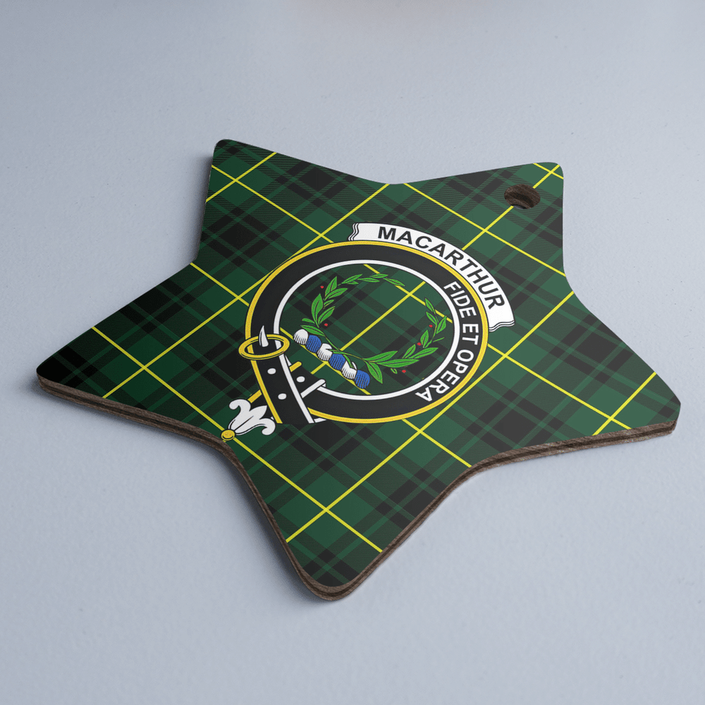 Clan MacArthur Modern Tartan Crest Star Ceramic Ornament DA49 MacArthur Modern Tartan Tartan Christmas   