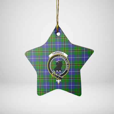 Clan Turnbull Hunting Tartan Crest Star Ceramic Ornament YA77