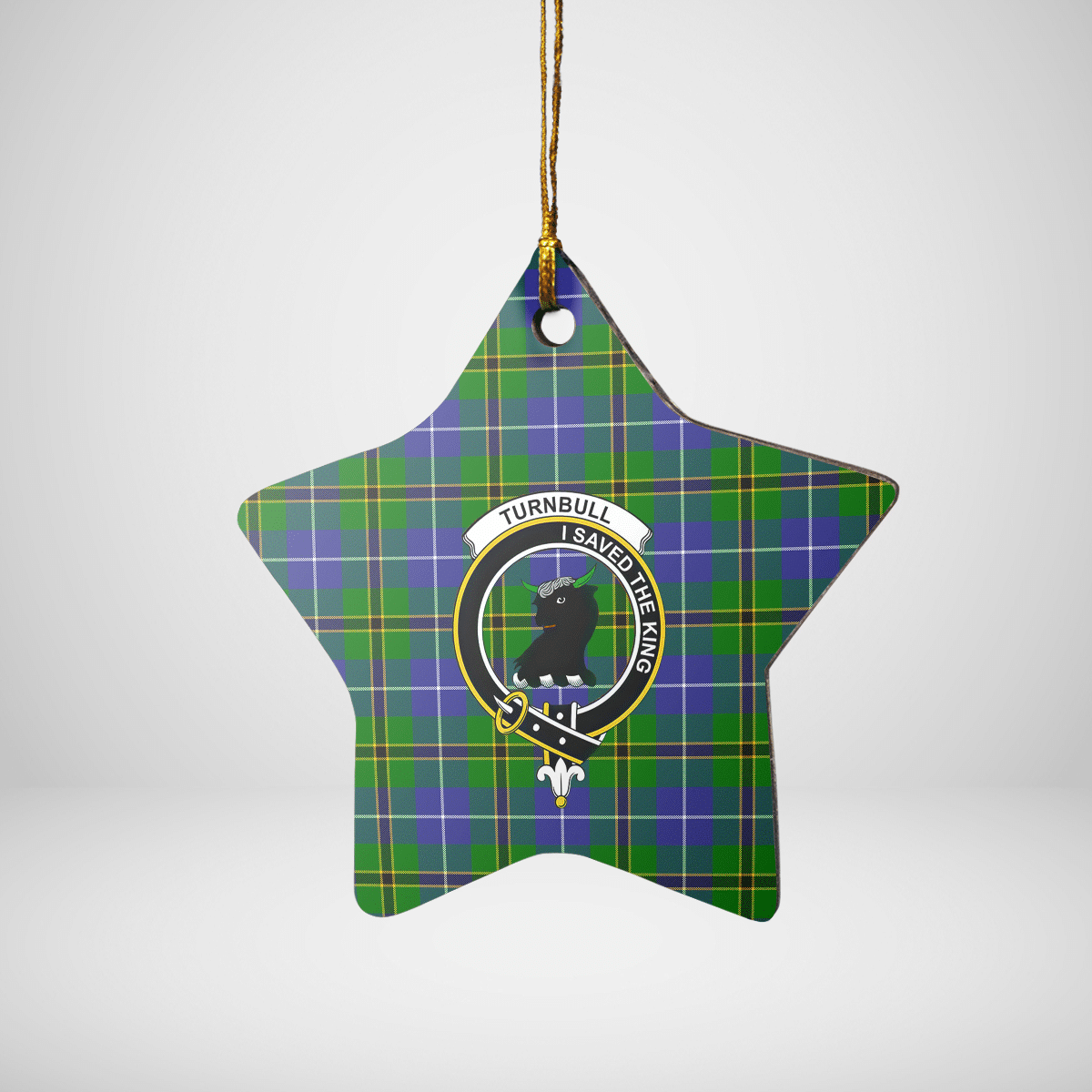 Clan Turnbull Hunting Tartan Crest Star Ceramic Ornament YA77 Turnbull Hunting Tartan Tartan Christmas   