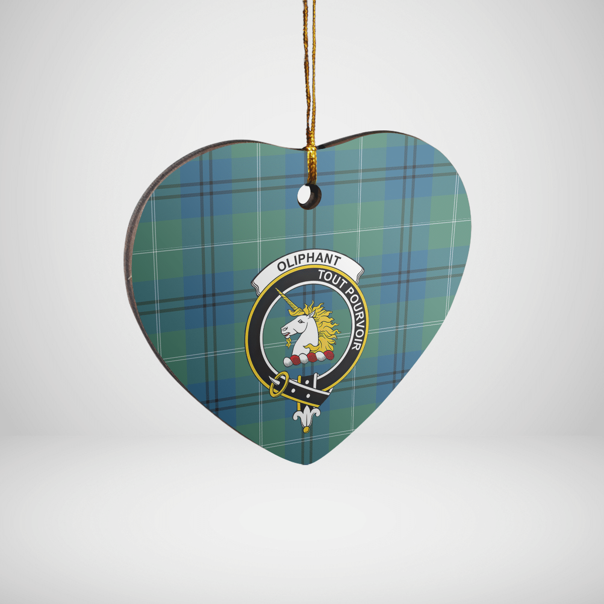 Clan Oliphant Ancient Tartan Crest Heart Ceramic Ornament IW76 Oliphant Ancient Tartan Tartan Christmas   