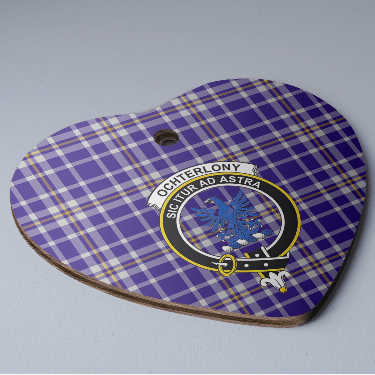 Clan Ochterlony Tartan Crest Heart Ceramic Ornament KB82 Ochterlony Tartan Tartan Christmas   