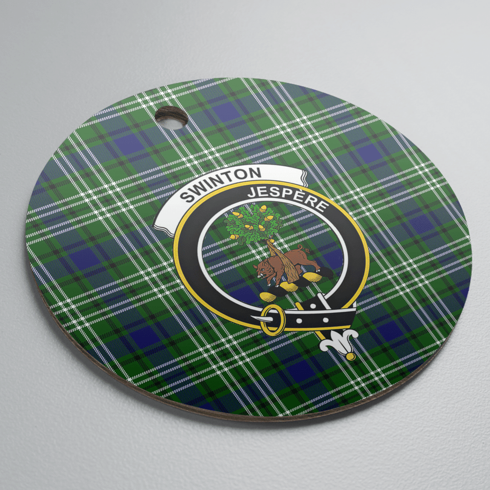 Clan Swinton (Tweedside) Tartan Crest Round Ceramic Ornament GL73 Swinton (Tweedside) Tartan Tartan Christmas   