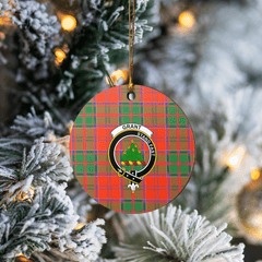 Clan Grant Ancient Tartan Crest Round Ceramic Ornament IU79 Grant Ancient Tartan Tartan Christmas   