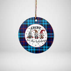Clan MacCorquodale Tartan Tartan Crest Gnome Round Ceramic Ornament EP48 MacCorquodale Tartan Tartan Christmas   