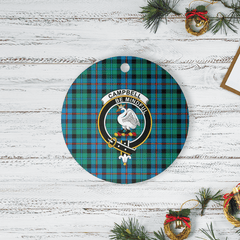 Clan Campbell of Cawdor Ancient Tartan Crest Round Ceramic Ornament UL75 Campbell of Cawdor Ancient Tartan Tartan Christmas   