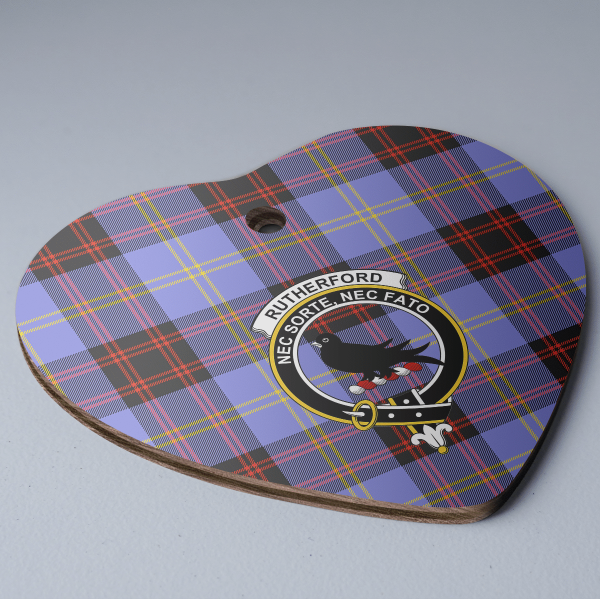 Clan Rutherford Tartan Crest Heart Ceramic Ornament GX92 Rutherford Tartan Tartan Christmas   