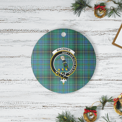 Clan MacInnes Ancient Tartan Crest Round Ceramic Ornament GB78 MacInnes Ancient Tartan Tartan Christmas   