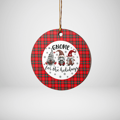 Clan Stuart of Bute Tartan Tartan Crest Gnome Round Ceramic Ornament