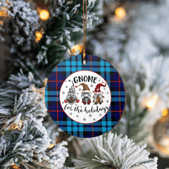 Clan MacCorquodale Tartan Tartan Crest Gnome Round Ceramic Ornament EP48 MacCorquodale Tartan Tartan Christmas   