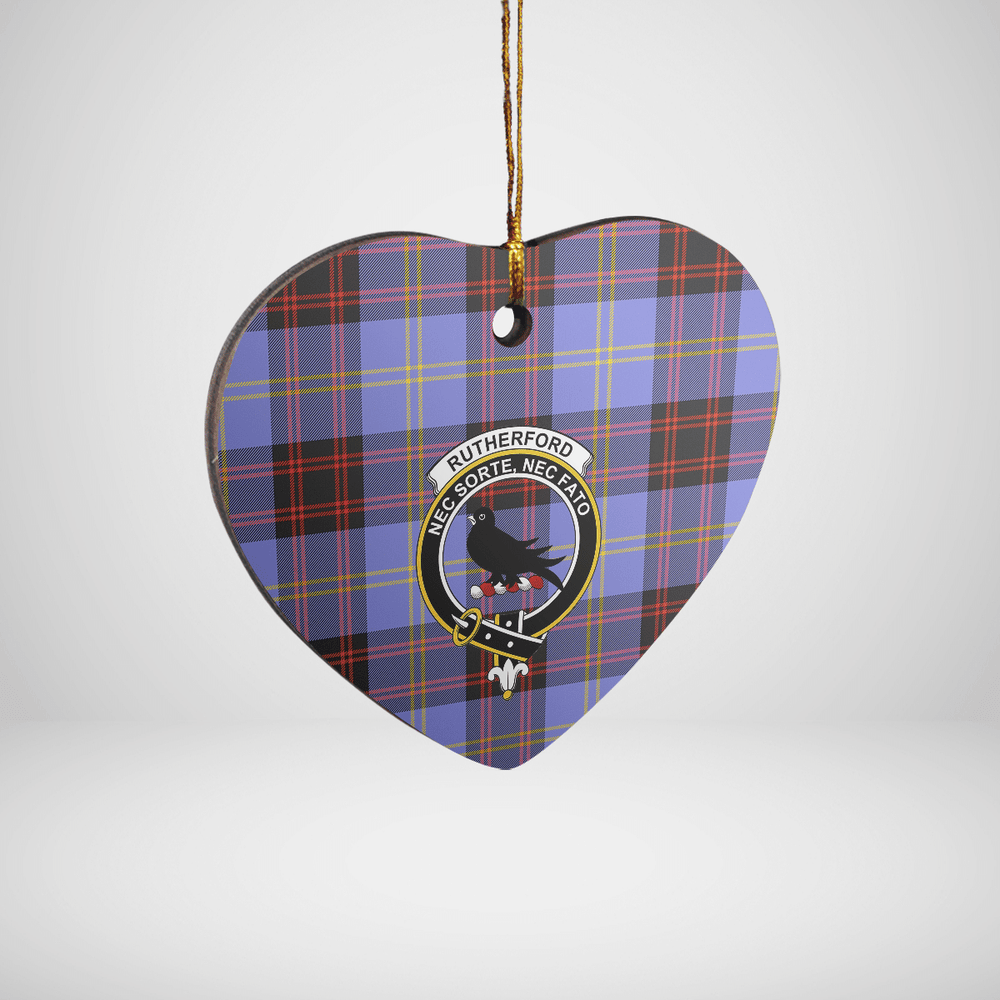 Clan Rutherford Tartan Crest Heart Ceramic Ornament GX92 Rutherford Tartan Tartan Christmas   