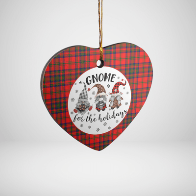 Clan Matheson Modern Tartan Tartan Crest Gnome Heart Ceramic Ornament OB53