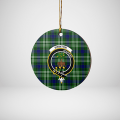 Clan Swinton (Tweedside) Tartan Crest Round Ceramic Ornament GL73 Swinton (Tweedside) Tartan Tartan Christmas   