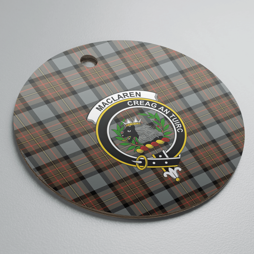 Clan MacLaren Weathered Tartan Crest Round Ceramic Ornament NH68 MacLaren Weathered Tartan Tartan Christmas   