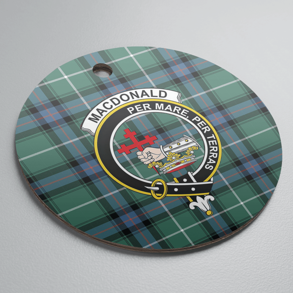 Clan MacDonald of the Isles Hunting Ancient Tartan Crest Round Ceramic Ornament NV34 MacDonald of the Isles Hunting Ancient Tartan Tartan Christmas   