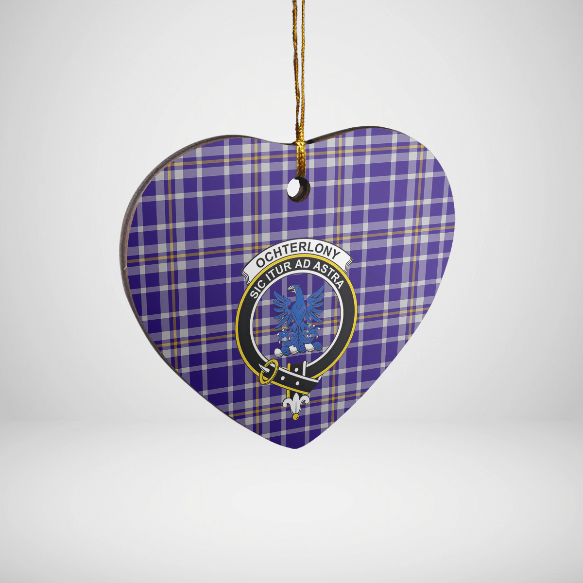 Clan Ochterlony Tartan Crest Heart Ceramic Ornament KB82 Ochterlony Tartan Tartan Christmas   