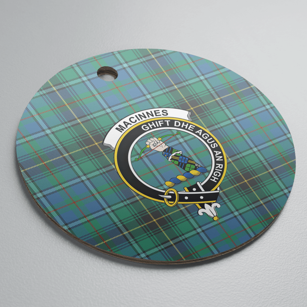 Clan MacInnes Ancient Tartan Crest Round Ceramic Ornament GB78 MacInnes Ancient Tartan Tartan Christmas   