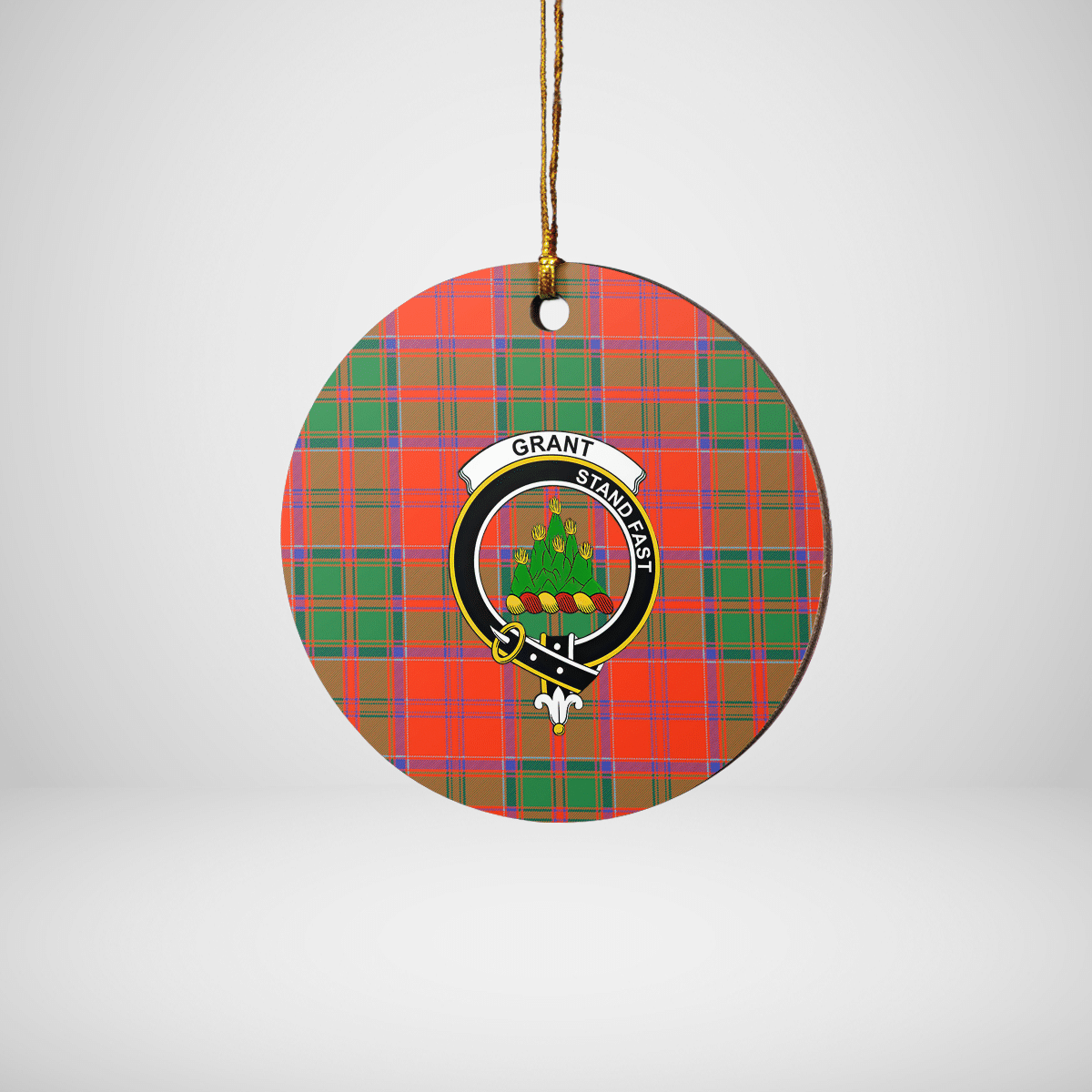 Clan Grant Ancient Tartan Crest Round Ceramic Ornament IU79 Grant Ancient Tartan Tartan Christmas   