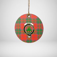 Clan Grant Ancient Tartan Crest Round Ceramic Ornament IU79 Grant Ancient Tartan Tartan Christmas   
