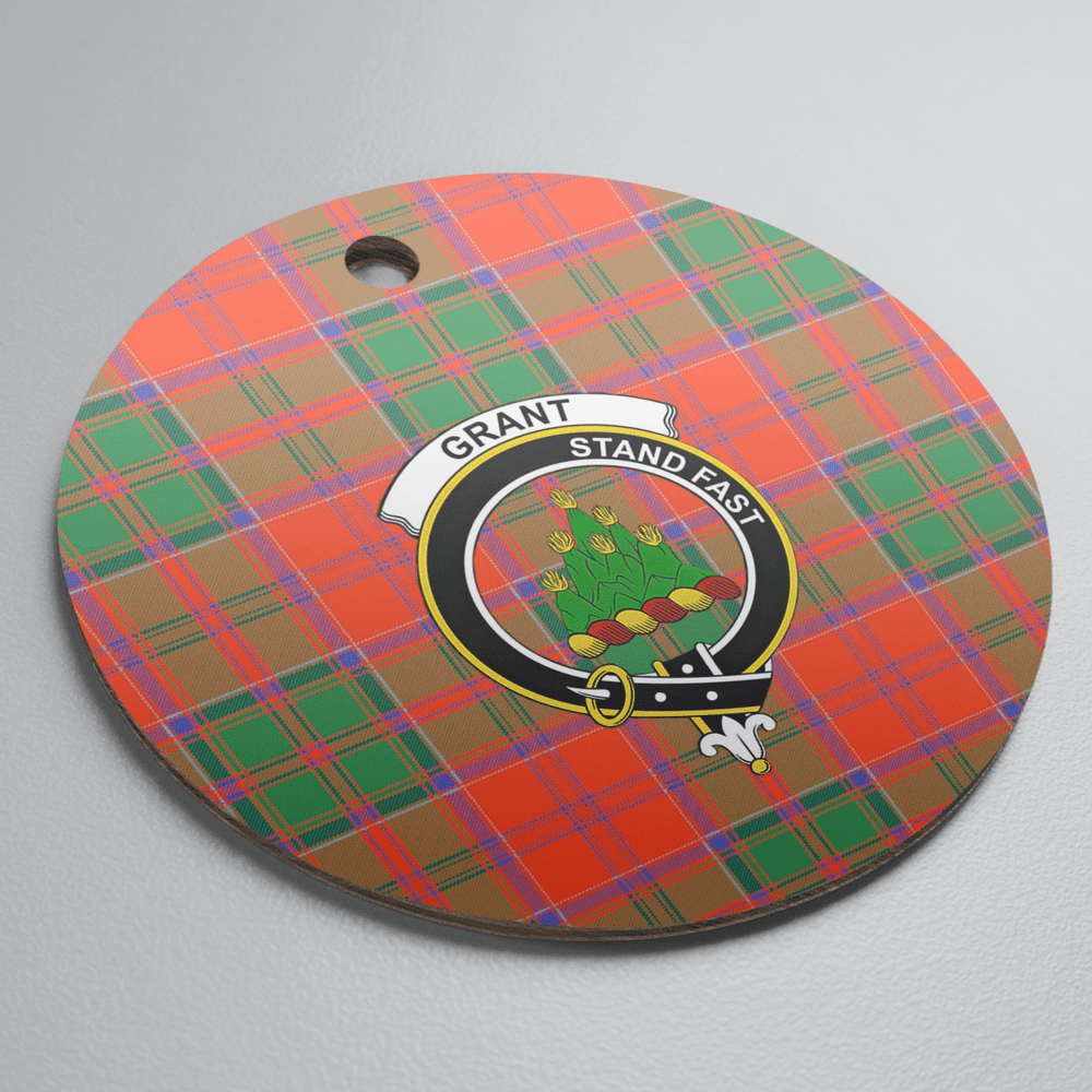 Clan Grant Ancient Tartan Crest Round Ceramic Ornament IU79 Grant Ancient Tartan Tartan Christmas   