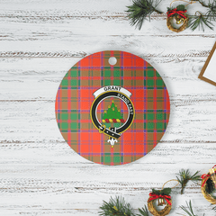Clan Grant Ancient Tartan Crest Round Ceramic Ornament IU79 Grant Ancient Tartan Tartan Christmas   
