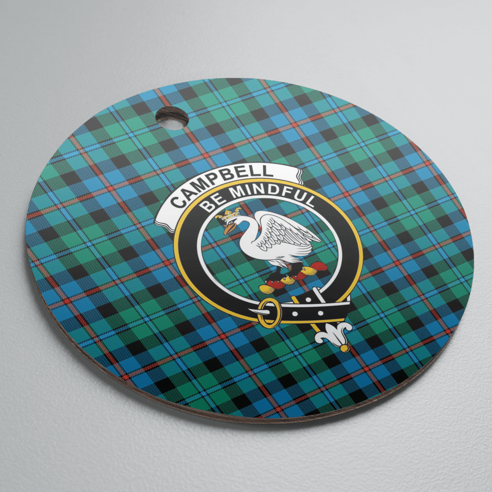 Clan Campbell of Cawdor Ancient Tartan Crest Round Ceramic Ornament UL75 Campbell of Cawdor Ancient Tartan Tartan Christmas   