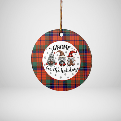 Clan Nicolson Ancient Tartan Tartan Crest Gnome Round Ceramic Ornament