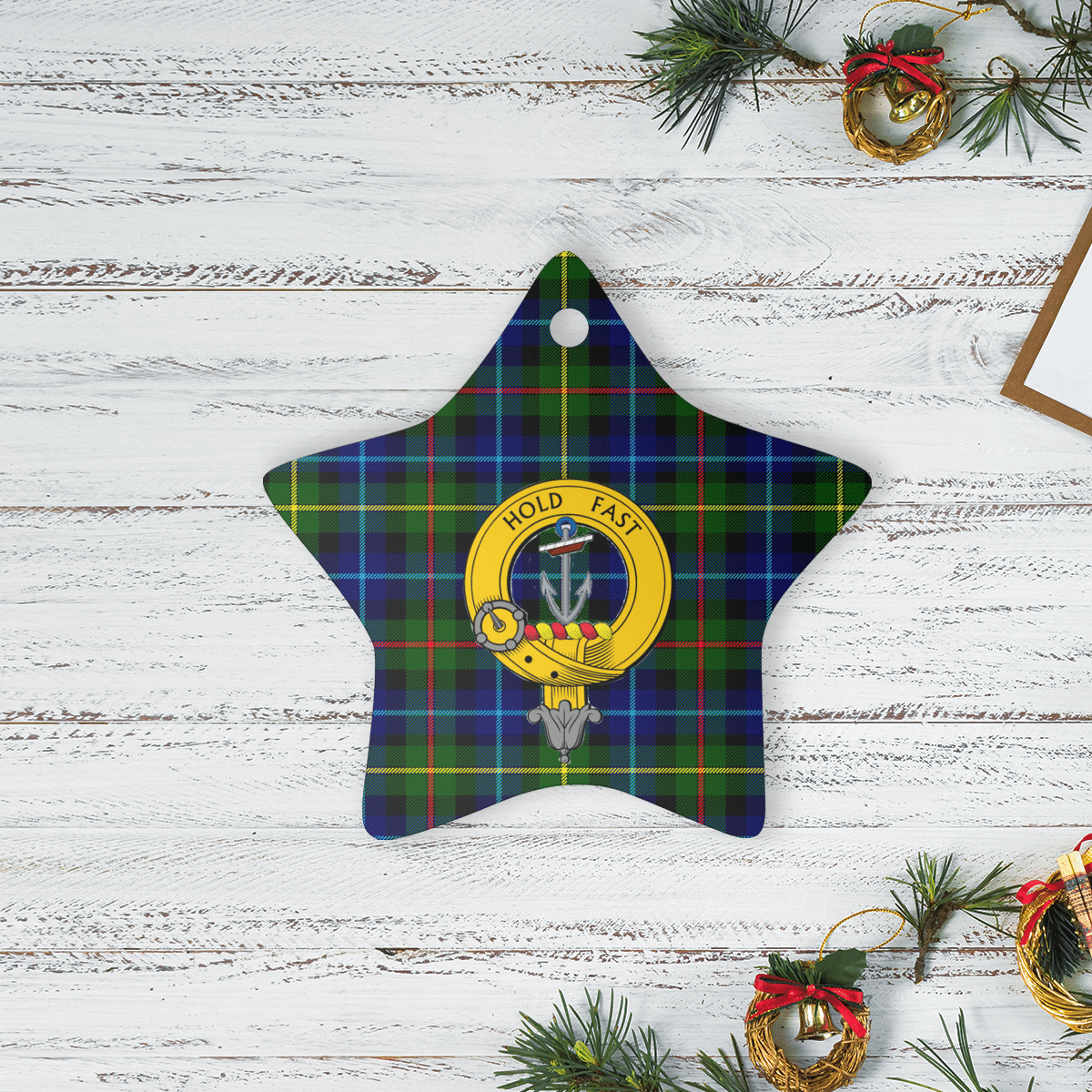 Clan Smith Modern Tartan Crest Star Ceramic Ornament VE62 Smith Modern Tartan Tartan Christmas   