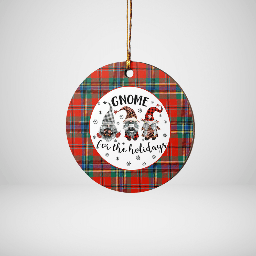 Clan MacLean of Duart Ancient Tartan Tartan Crest Gnome Round Ceramic Ornament TU62 MacLean of Duart Ancient Tartan Tartan Christmas   