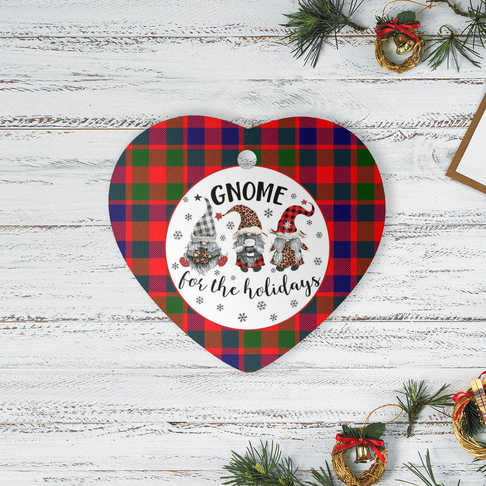 Clan Gow Modern Tartan Tartan Crest Gnome Heart Ceramic Ornament SF99 Gow Modern Tartan Tartan Christmas   
