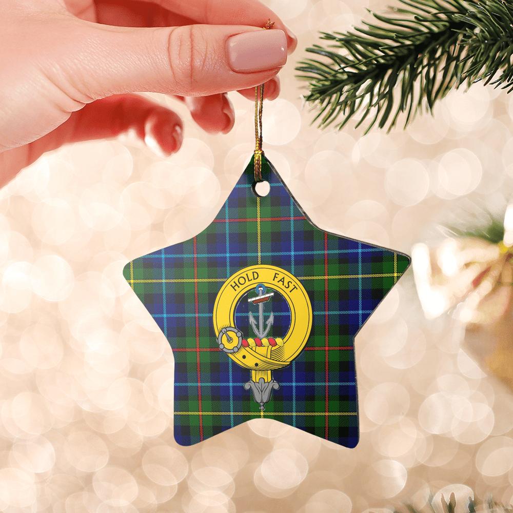 Clan Smith Modern Tartan Crest Star Ceramic Ornament VE62 Smith Modern Tartan Tartan Christmas   