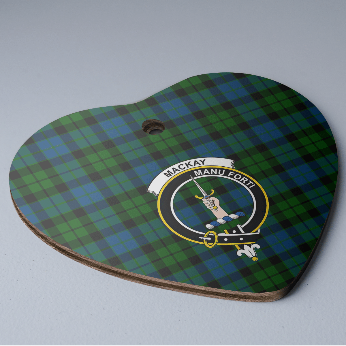 Clan MacKay ModernTartan Crest Heart Ceramic Ornament TW54 MacKay ModernTartan Tartan Christmas   