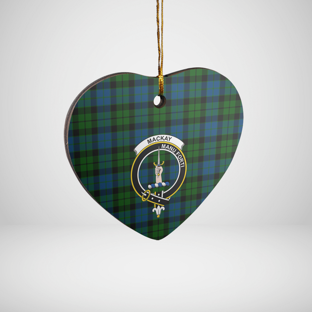 Clan MacKay ModernTartan Crest Heart Ceramic Ornament TW54 MacKay ModernTartan Tartan Christmas   