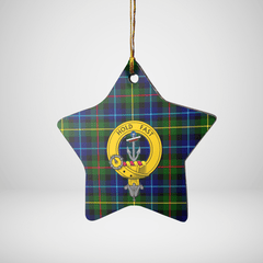 Clan Smith Modern Tartan Crest Star Ceramic Ornament VE62 Smith Modern Tartan Tartan Christmas   