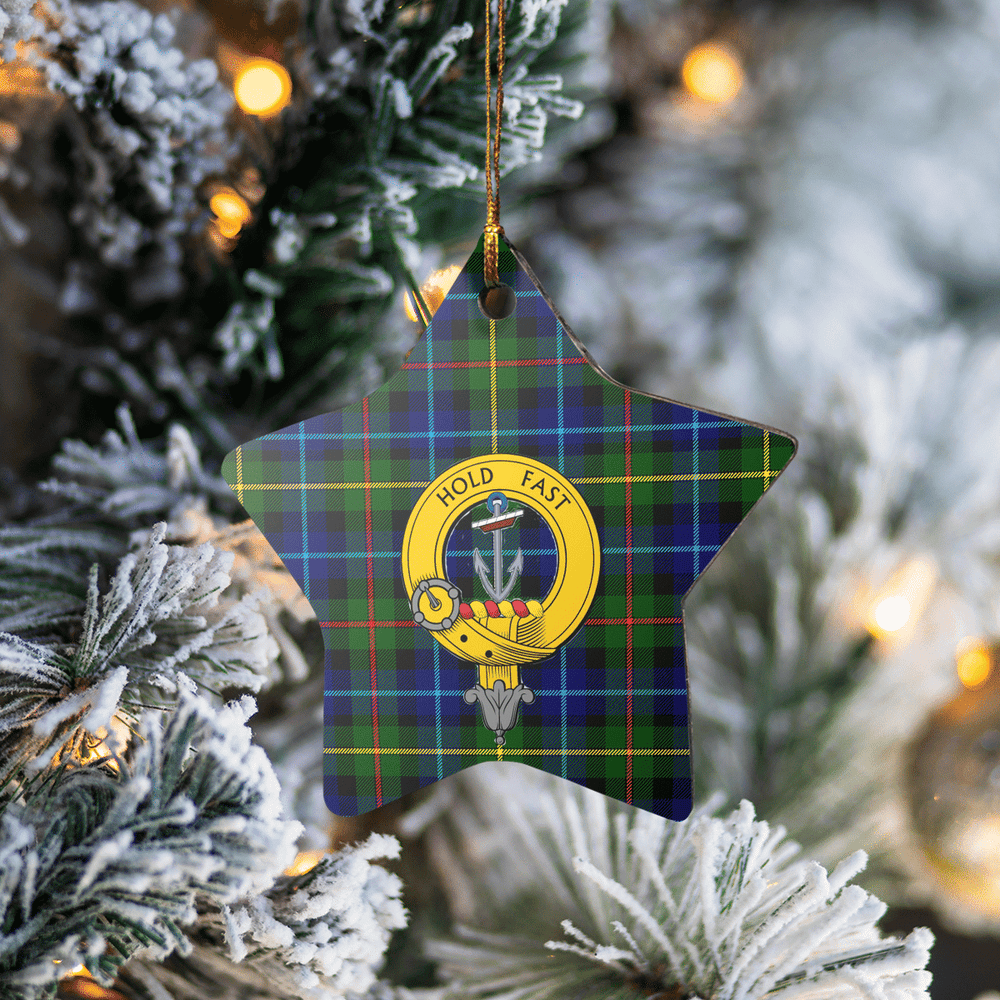 Clan Smith Modern Tartan Crest Star Ceramic Ornament VE62 Smith Modern Tartan Tartan Christmas   