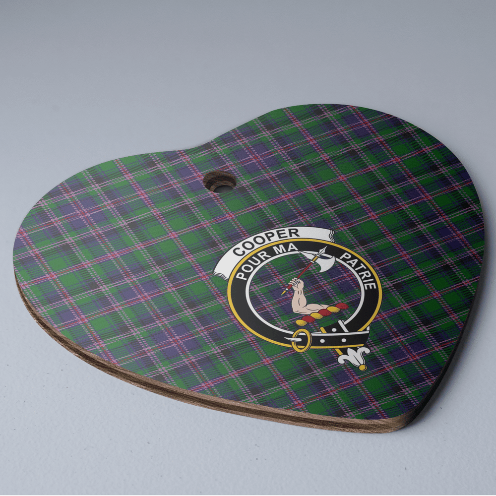 Clan Cooper Modern Tartan Crest Heart Ceramic Ornament ZR90 Cooper Modern Tartan Tartan Christmas   