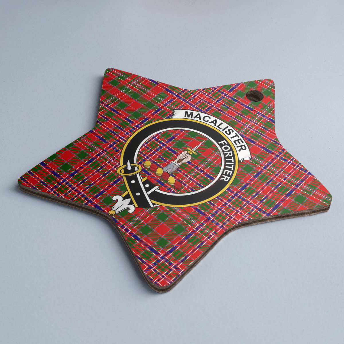 Clan MacAlister Modern Tartan Crest Star Ceramic Ornament CE17 MacAlister Modern Tartan Tartan Christmas   