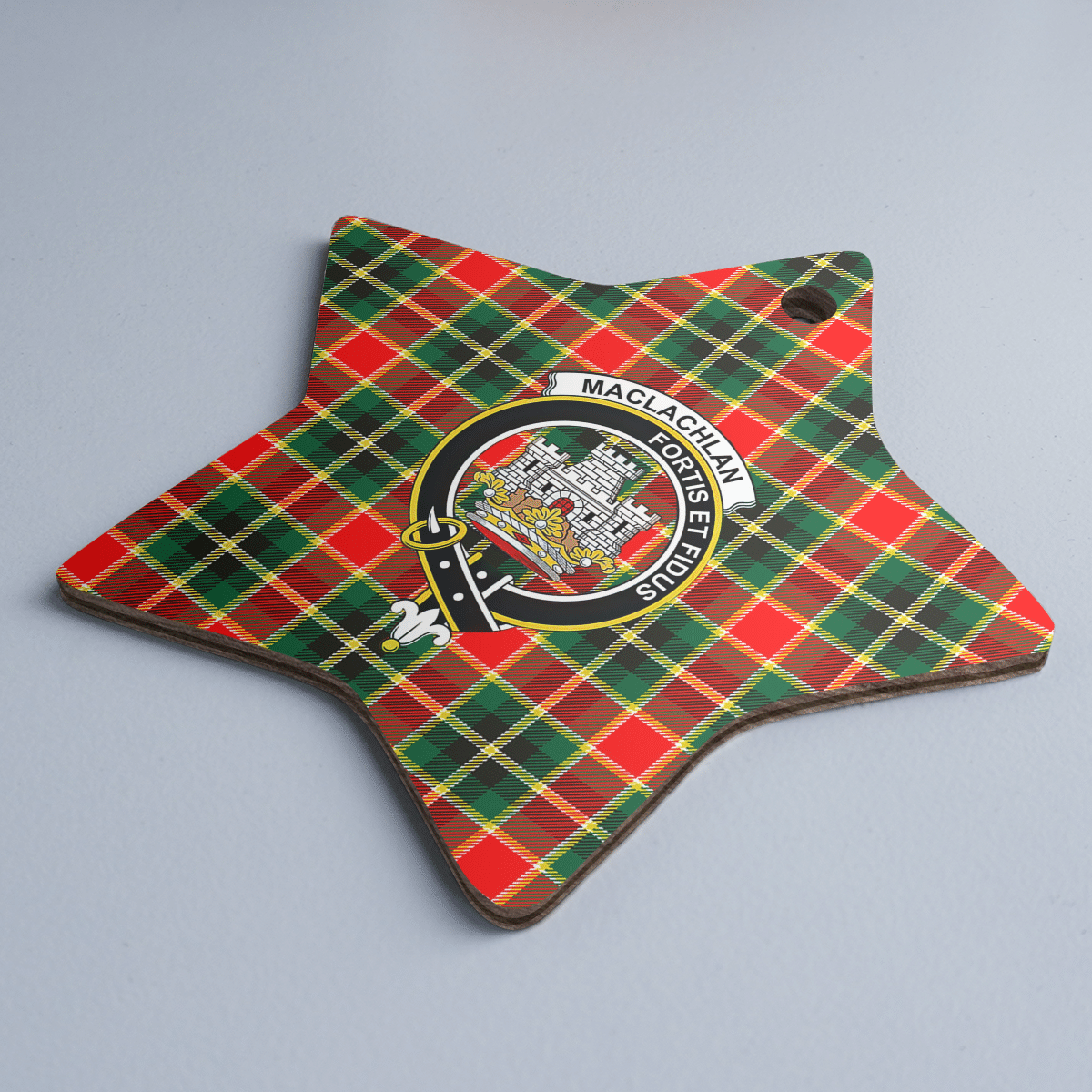Clan MacLachlan Hunting Modern Tartan Crest Star Ceramic Ornament DV82 MacLachlan Hunting Modern Tartan Tartan Christmas   