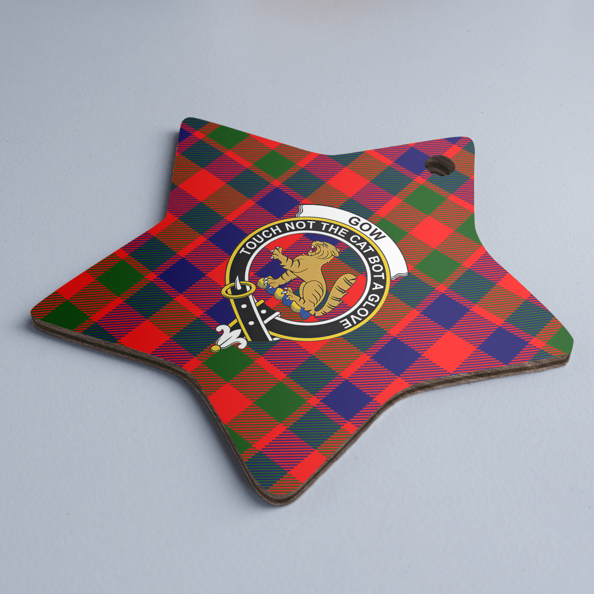 Clan Gow Modern Tartan Crest Star Ceramic Ornament OU10 Gow Modern Tartan Tartan Christmas   