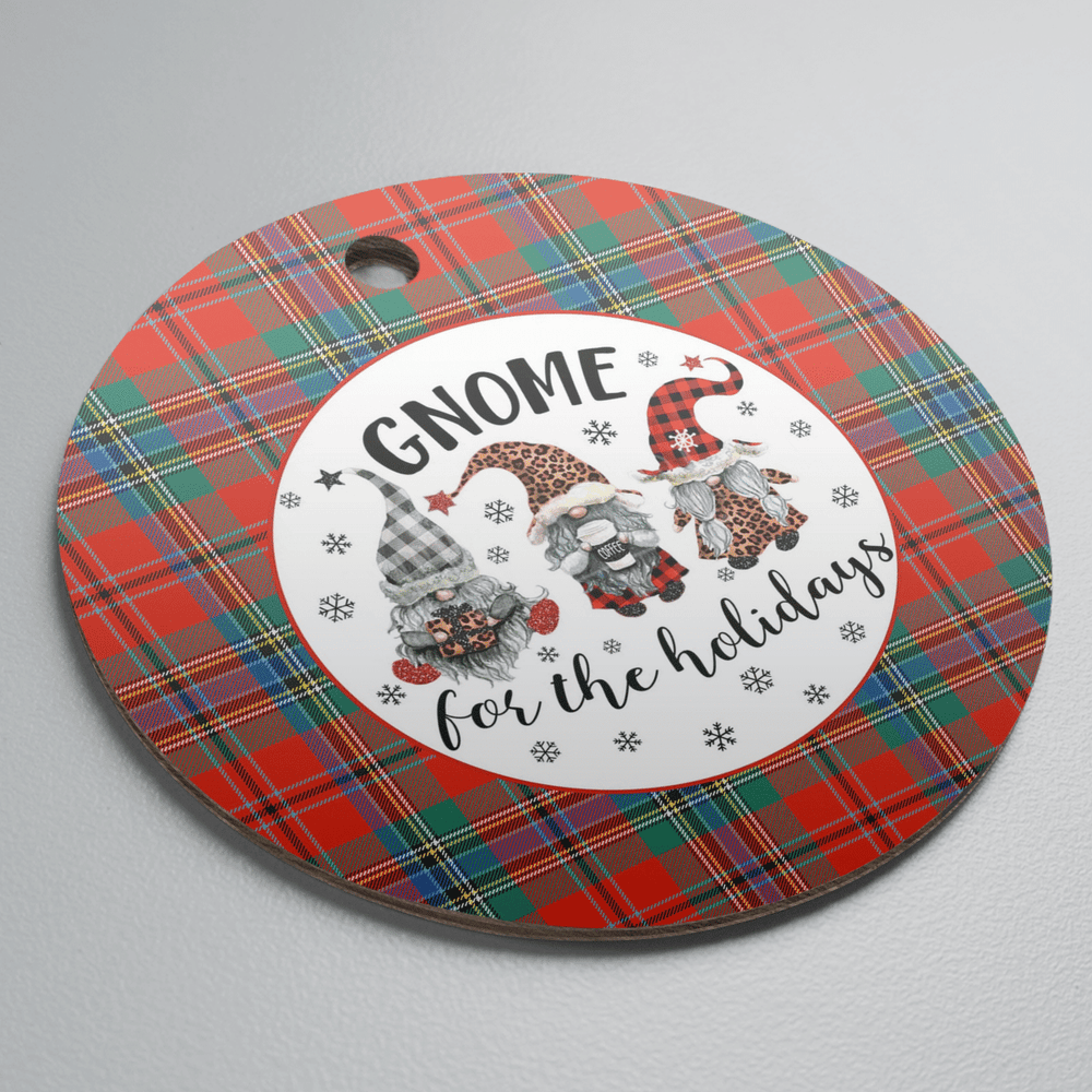 Clan MacLean of Duart Ancient Tartan Tartan Crest Gnome Round Ceramic Ornament TU62 MacLean of Duart Ancient Tartan Tartan Christmas   