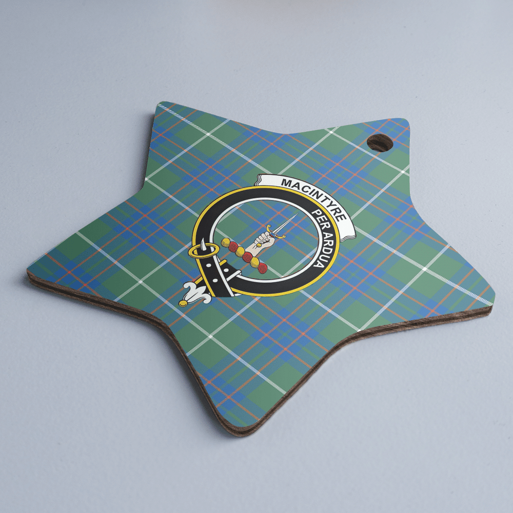 Clan MacIntyre Hunting Ancient Tartan Crest Star Ceramic Ornament FE73 MacIntyre Hunting Ancient Tartan Tartan Christmas   