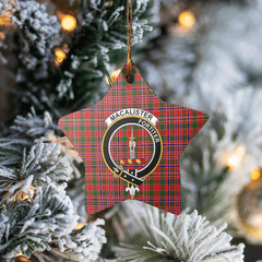 Clan MacAlister Modern Tartan Crest Star Ceramic Ornament CE17 MacAlister Modern Tartan Tartan Christmas   